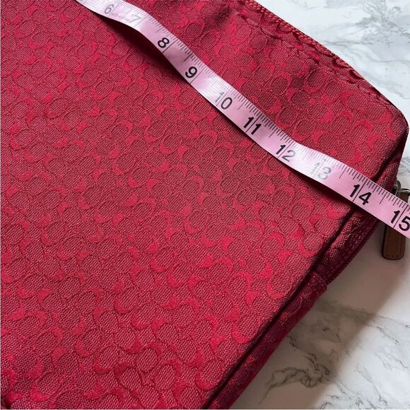 Coach Signature canvas zip around laptop computer case bag - Picture 5 of 7